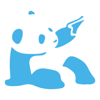 Panda Holding Gun Decal (Baby Blue)